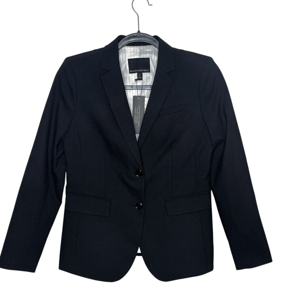 NWT Banana Republic Women’s Lightweight‎ Wool Blazer Petite Size 2 Professional
